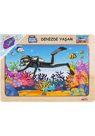 Ony-187-188-189-190 Ahşap Eğitici Puzzle Denizde Yaşam