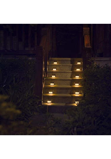 Folinda Güneş Enerjili 3 Led Islak Beyaz Dış Mekan Merdiven Duvar Çit Aydınlatması Ip44 Koruma