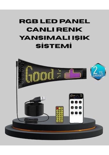 5v Usb Akıllı Piksel Led Panel - Mobil Uygulama Kontrollü, Renkli Işık Efektli Çok Renkli