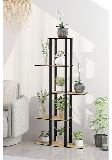 Gardenya Çok Katlı Çiçeklik Saksılık Meşe Meşe