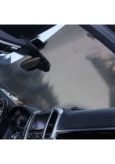 40 60cm Vantuz Dağı Otomatik Geri Çekilebilir Güneşlik Perdesi Anti-uv Koruma Kamyon Ön Cam Ekranı - Gümüş