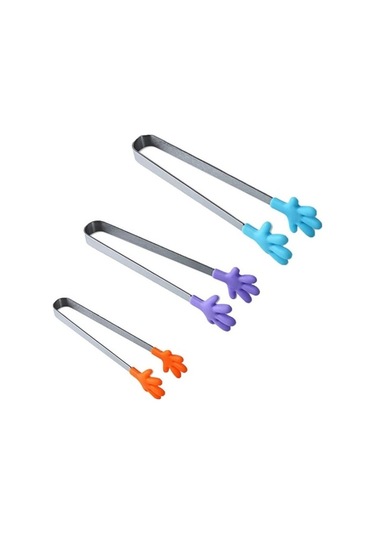 Tongxida Silikon Paslanmaz Çelik Piş. Mutfak Buz Maşası, Mavi Mavi