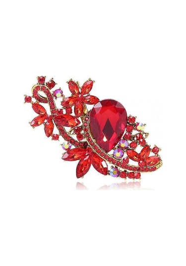 Su Damlası Sahte Kristal Çiçek Broş Yapay Elmas Zarif Giyim Aksesuarları Kazak Hırka Ceket İş Takımı Yaka Çok Renkli