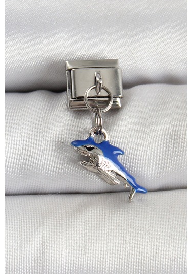 316l Çelik Sallantılı Köpekbalığı Model Gümüş Renk Nomination Charm Çok Renkli