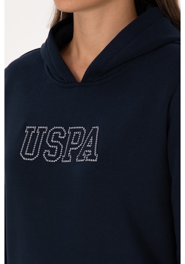 U.S. Polo Assn. Kadın Lacivert Şardonlu Kapüşonlu Basic Sweatshirt 50313566-VR033 U.S. Polo Assn. Kadın Lacivert Şardonlu Kapüşonlu Basic Sweatshirt 50313566-VR033