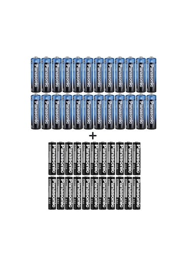 Panasonic R6BE/4PS Manganez AA Kalem Pil 24'lü + R03UE/2S AAA İnce Kalem Pil 24'lü