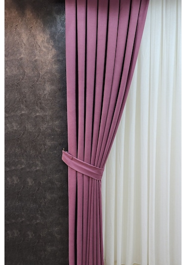 Mosso Fon Perde Düz Renk Gülkurusu