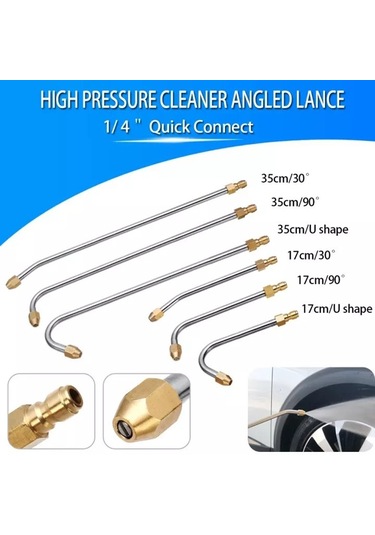 Ranyeek Stainless Steel 35cm U-shape Yatay Lavabo, 5000 Psı'lı Yüksek Basınçlı Yıkama Makinaları İçin Hızlı Bağlantı Eklentisi, Zor Erişimli Bölgeleri Temizler