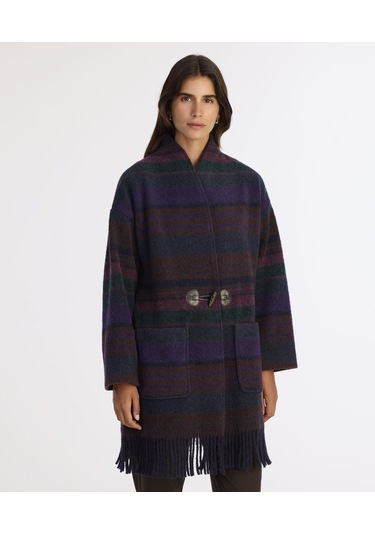 Yargıcı Geniş Şal Yaka Uzun Kol Palto 25kkpl5010x 049 Mor