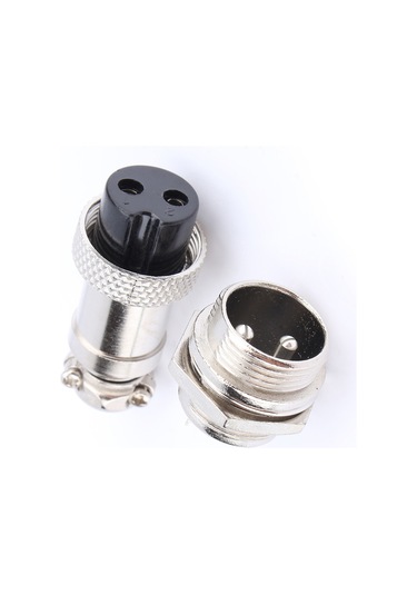 Geeroyoo 2 Pin Gx16 Metal Hava Uçak Konnektörü - Su Geçirmez, Sıcak Dayanıklı, Elektromanyetik Gürültü Engeli - Soket + Plug Seti