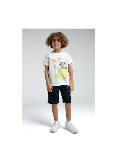 Rolypoly Erkek Çocuk Beyaz Bermuda Takım 5274-47540 Beyaz