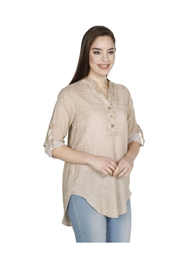 Uzun Kol Şile Bezi Akasya Bluz Toprak Tprk Toprak
