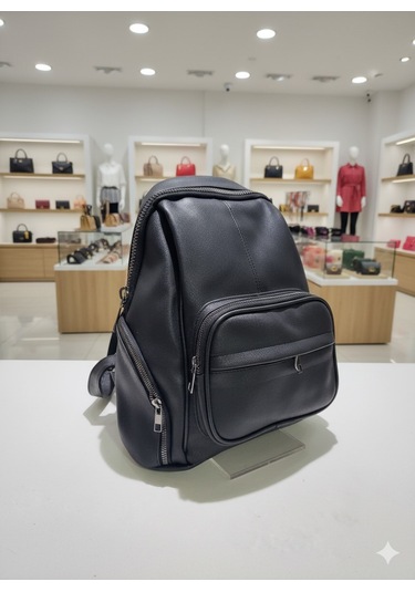 Newish Polo Donna Model Sırt Çantası-yıkama Suni Deri Siyah