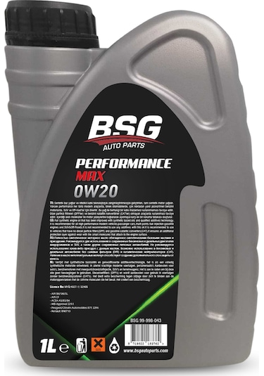 Bsg Performance Max 0W-20 Motor Yağı 1 L