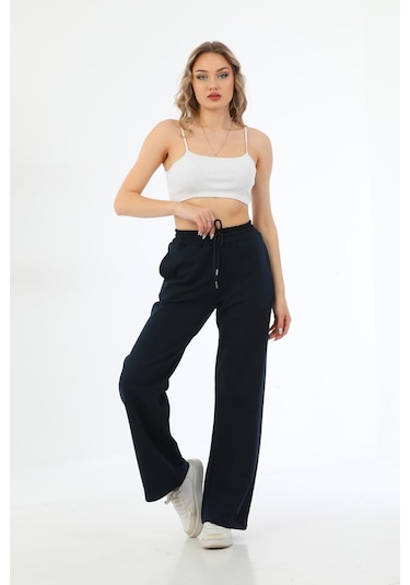 Kallima Lacivert Mevsimlik Salaş Rahat Bolpaça Kadın Eşofman Altı Lacivert