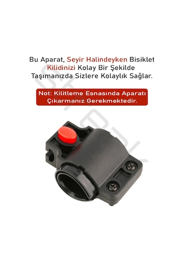 Anahtarlı Çelik Kilit Bisiklet Motosiklet Bebek Arabası Anahtarlı Güvenlik Kilidi Gri - Siyah