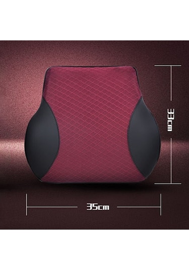 Sones Dört Mevsim Nefes Alabilen Hafızalı Köpük Araba Bel Yastığı Polyester Yastık Siyah