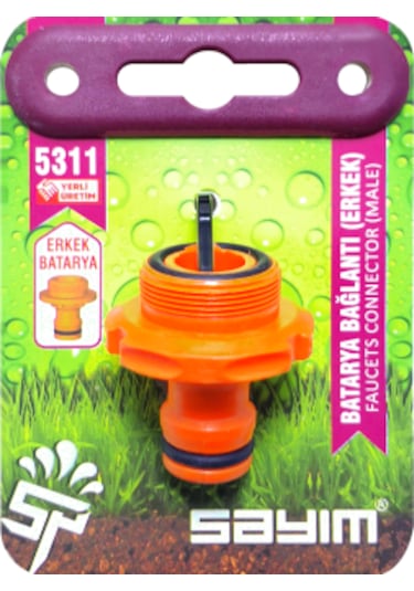 Bahçe Hortumu Otomatik Batarya Bağlantısı Erkek 1/2 2 Adet