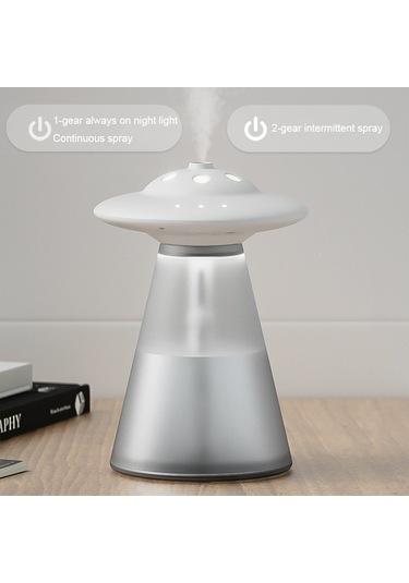 Fx-041 Usb Şarjlı Ufo Şekli Gece Lambası Nemlendirici Fildişi Beyazı