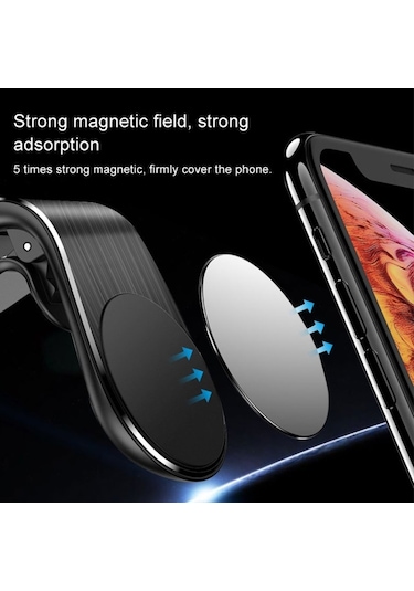 Sones Araba Metal Manyetik Hava Çıkışı Cep Telefonu Tutucu Braketi Gümüş