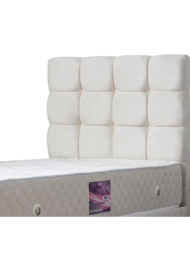Setaymobilya Baza, Duke Krem Tek Kişilik Baza + Başlık+ Ortopedik Yatak