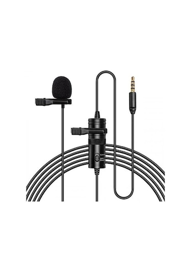 Polham 6 Metre 3.5mm Telefon Ve Kamera İçin Yaka Mikrofonu, Canlı Yayın, Profesyonel Muhabir Mikrofonu