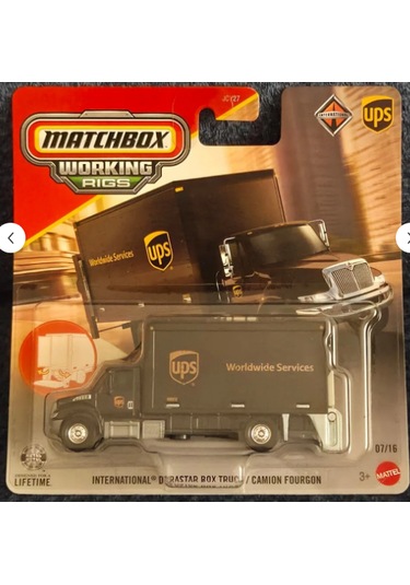 2026 Matchbox Working Rigs International Durastar Box Truck Ups Kargo Kamyonu Siyah
