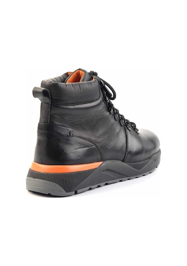 Siyah Hakiki Deri Erkek Bot & Bootie E02398012703 Siyah