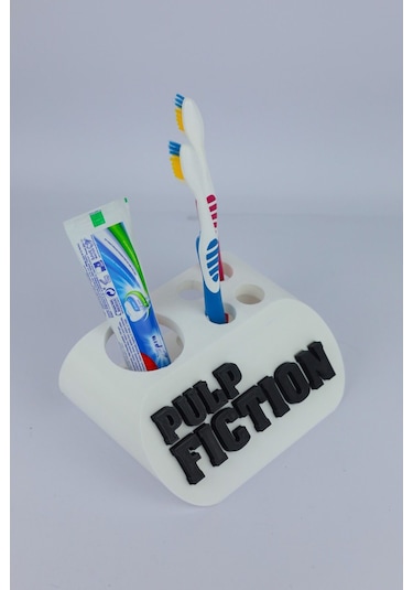 Pulp Fiction - Dekoratif Diş Fırçalık Beyaz