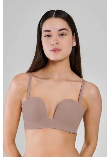 103 Yeni İnci Lazer Bonding Sütyen Bazlensiz Kadın Ekru