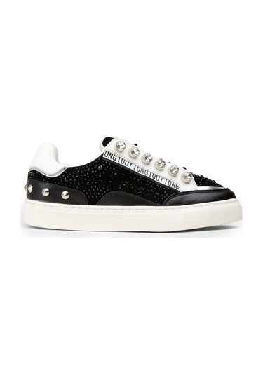 Deery Kadın Hakiki Süet Siyah Taş Detaylı Sneaker - 26273zsyhc01