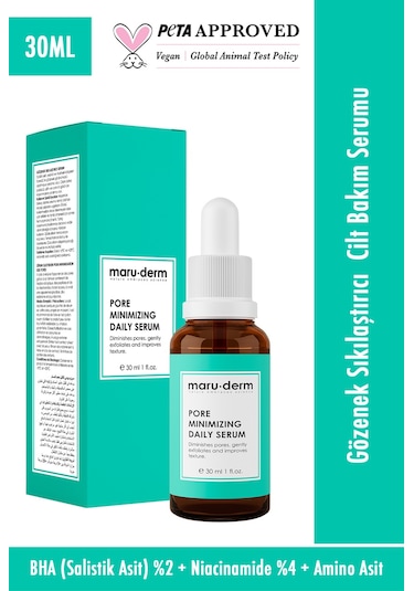 Maruderm Gözenek Sıkılaştırıcı BHA ve Peptid Cilt Bakım Serumu 30 ML