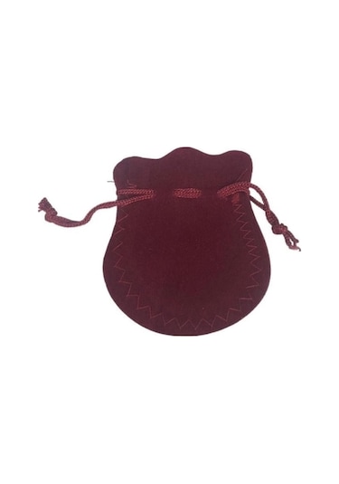 Bordo Kadife Kese Boy 12x10cm Hıdırellez Takı Altın İçin 1 Adet