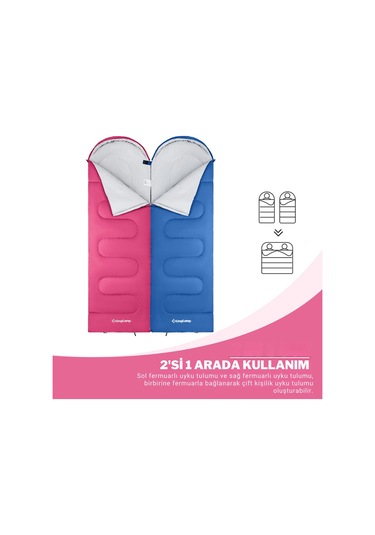 Kingcamp Oasis 250 Ultralight Uyku Tulumu Rosered Sol F. Pembe