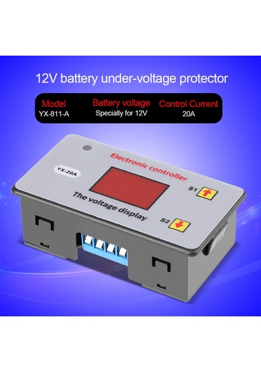 Konesam 12v Akü Aşırı Deşarj Koruması Kontrolörü, Led Gösterge Ve Düğme İle Ayarlanabilir Açma/kapatma Voltajı