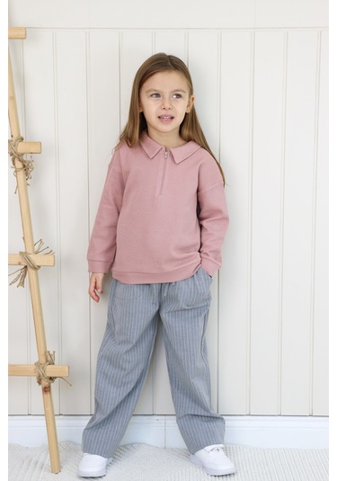 Miababy Gri Çizgili Pantolon 6119