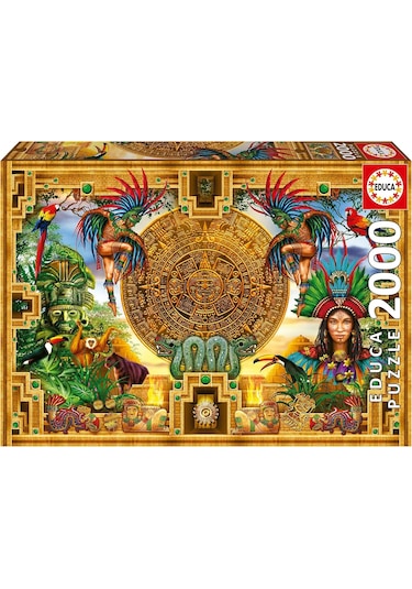 Educa 2000 Parçalı Aztek Maya Montajı Puzzle - 19565 - Aztec Mayan Montage