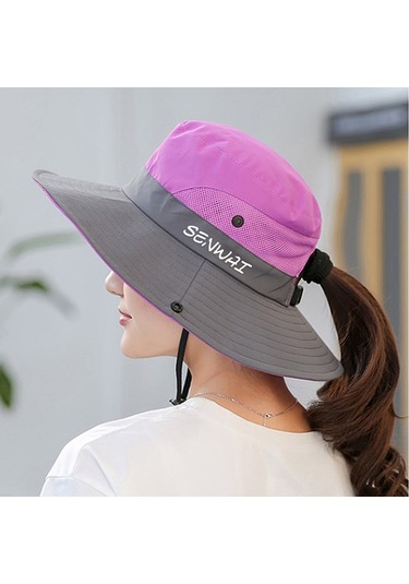 Uv Işınlarına Karşı Koruyucu Geniş Kenarlı Kadın Şapkası - Hafif Ve Konforlu Güneşten Korunma Aksesuarı Mor