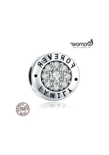 Novahub Moda 925 Ayar Gümüş Aile Yuvarlak Göz Charm Boncuk, Sonsuza Dek, Cz Zirkonlu, Oksidasyon İle Süslenmiş Gümüş