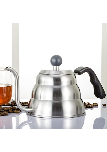 Homyl Paslanmaz Çelik Gooseneck Su Isıtıcısı Kahve 1,2-litre Gümüş