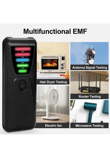 Fosenze El Tipi Elektromanyetik Radyasyon Testeri 5 Led İle Ev Aletleri Manyetik Alan Dedektörü Pil Dahil Değil