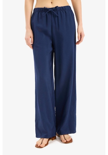 DeFacto Regular Fit Esnek Belli Plaj Pantolonu-Fall in Love E1172AX25SMNV241 Lacivert