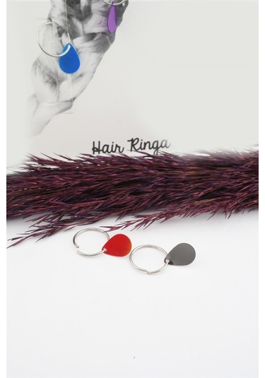 Kadın Elips Figürlü Renkli Sac Küpesi Renkli-Tek Ebat Çok Renkli