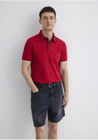Mavi - Kırmızı Polo Tişört 062373-28441 Kırmızı