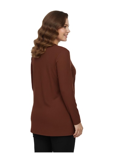 Nazal Kadın Önü Nakışlı Bluz Bgl-st05089 Taba