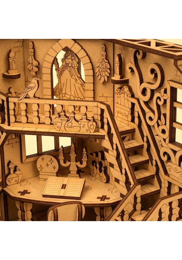 Peri Evi Ahşap Maket Seti Dıy Miniatür Büyülü Peri Evi Peri Led Hediye 3d Puzzle
