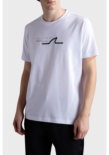 Paul & Shark Erkek T Shirt 24411053 010 Beyaz Beyaz