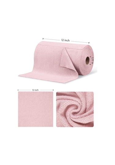 Çok Amaçlı Rulo Mikrofiber Temizlik Bezi 30x30 75 Yapraklı Pembe Pembe
