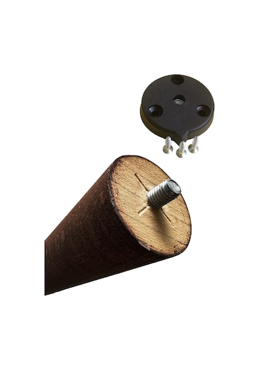 3 Adet Ceviz Vernikli Konik Ahşap Masa Ayağı 70 Cm Açılı Aparat Ve Montaj Vidası Dahil Kayın Ağacı