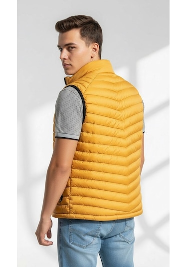 Plus Scorpion Erkek Şişme Mevsimlik Yelek Hafif, Fermuarlı, Şık Ve Rahat S-xxl HARDAL